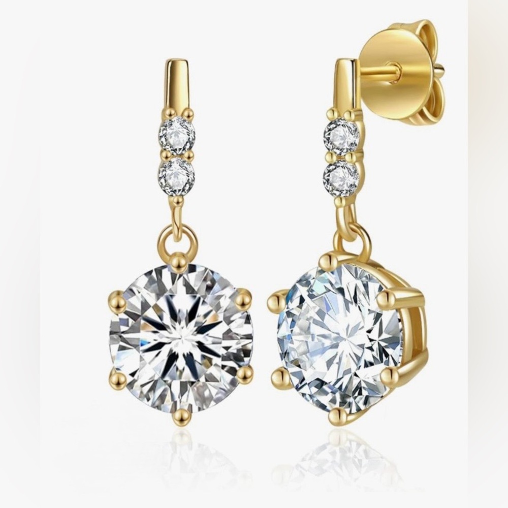 4 CT tw Moissanite Dangle Drop Earrings